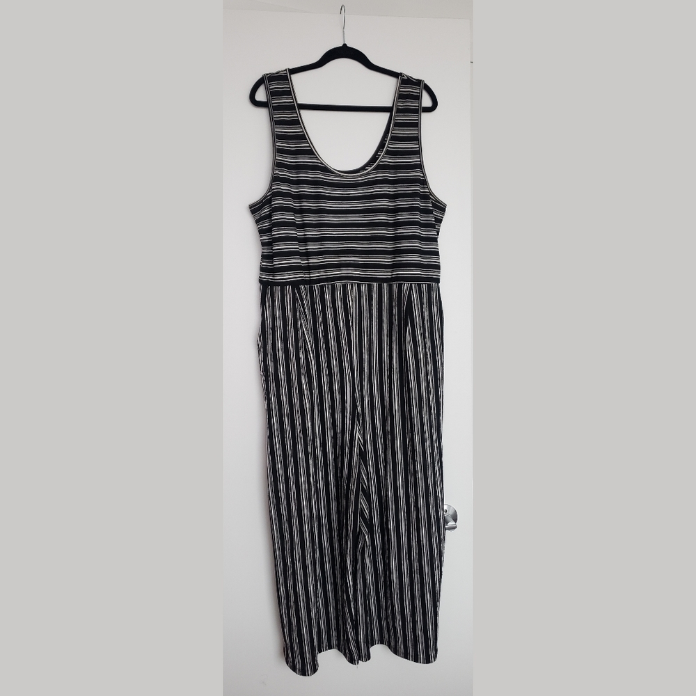 Black & White Striped Jumpsuit